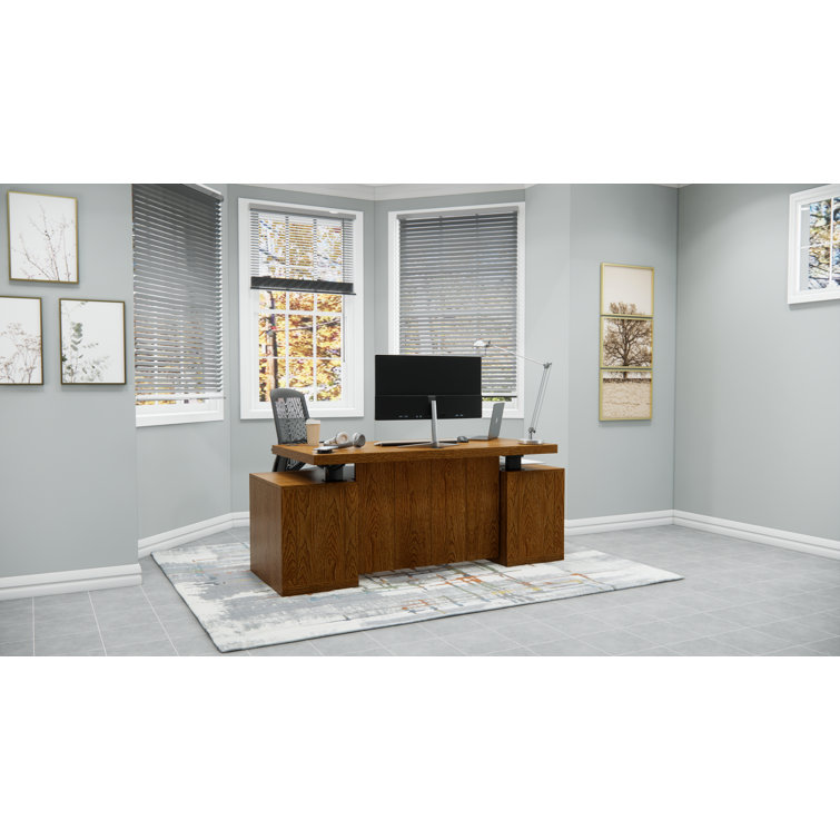 RoomAndLoft Brentwood SitStand Storage Desk Wayfair Canada